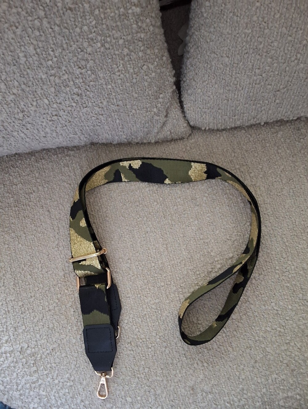Purse Strap Replacement Crossbody Handbag Wide Adjustable Camo/Gold NWOT